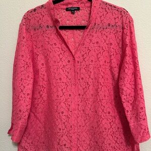 Notations Pink Lace Blouse
